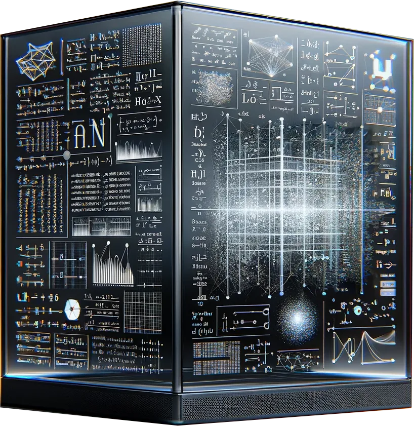 Illustration of an AI model with its inner layers visible